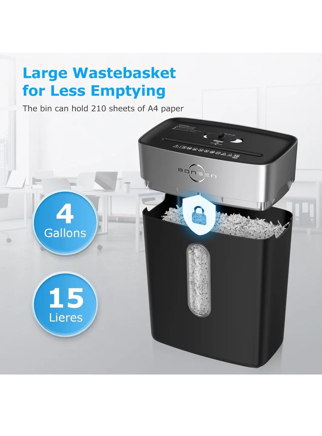 BONSEN Paper Shredder for Home Office image indicator(4)