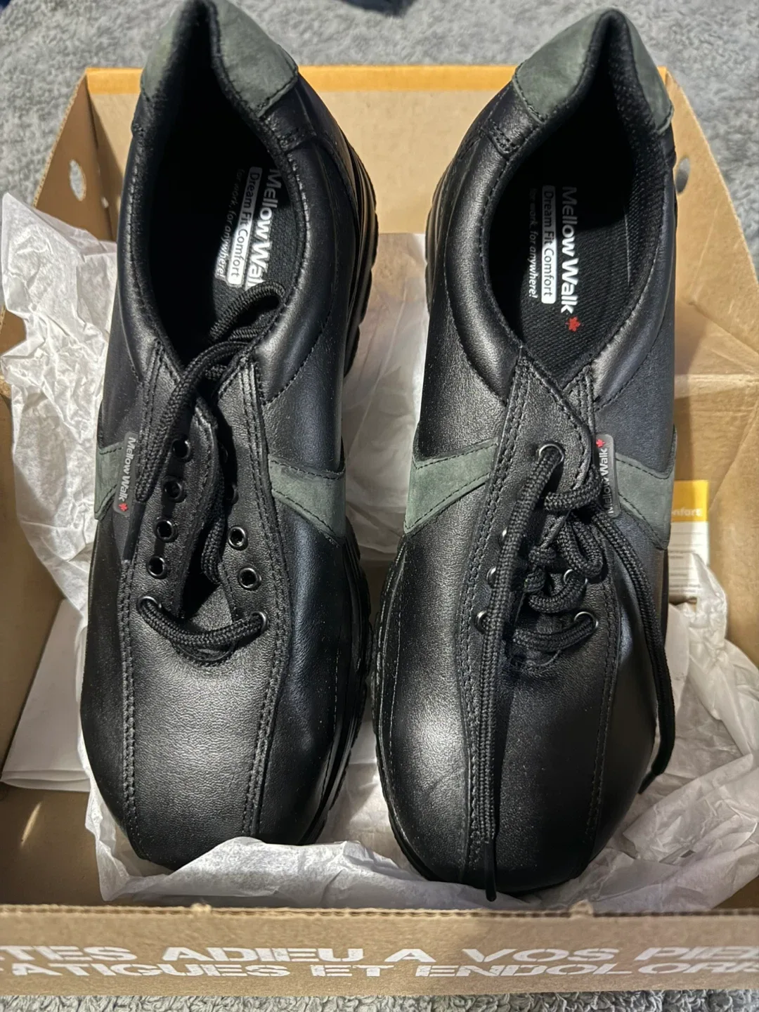 Mellow Walk Maddy Black Leather Shoes - Size 8E