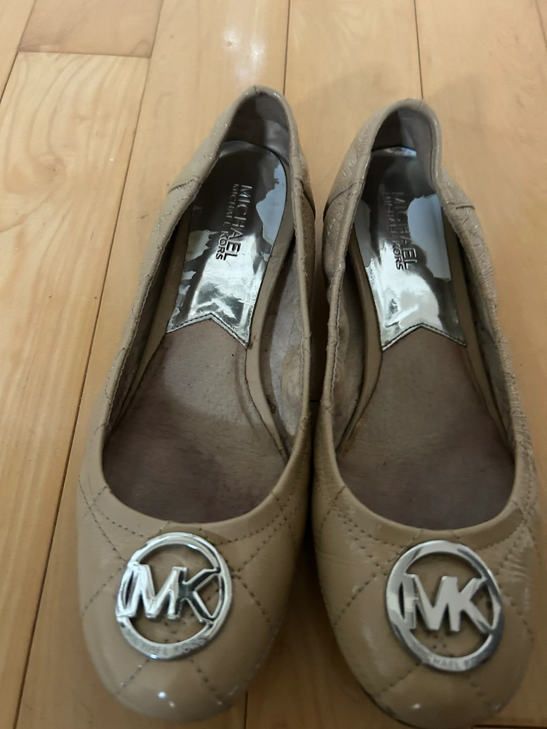 Michael Kors Fulton Quilted Ballet Flats - Nude, Size 8M
