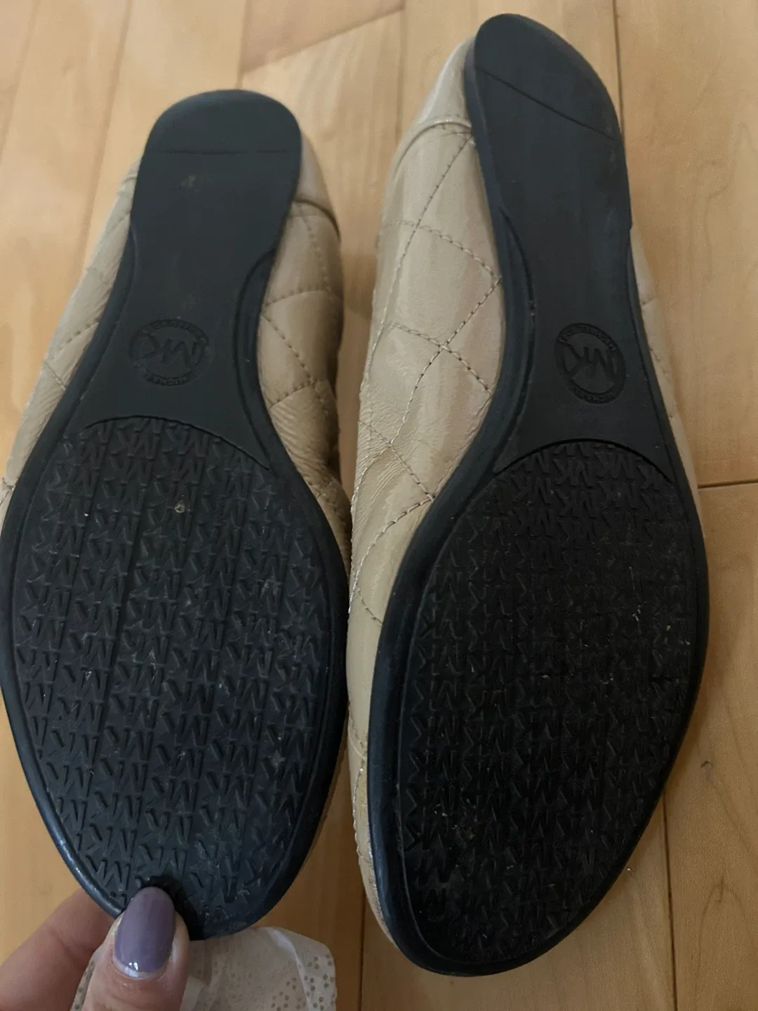 Michael Kors Fulton Quilted Ballet Flats - Nude, Size 8M image indicator(2)