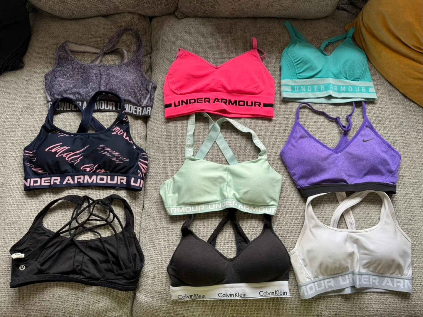 Sports Bras - Lululemon, Under Armour, Nike, Calvin Klein