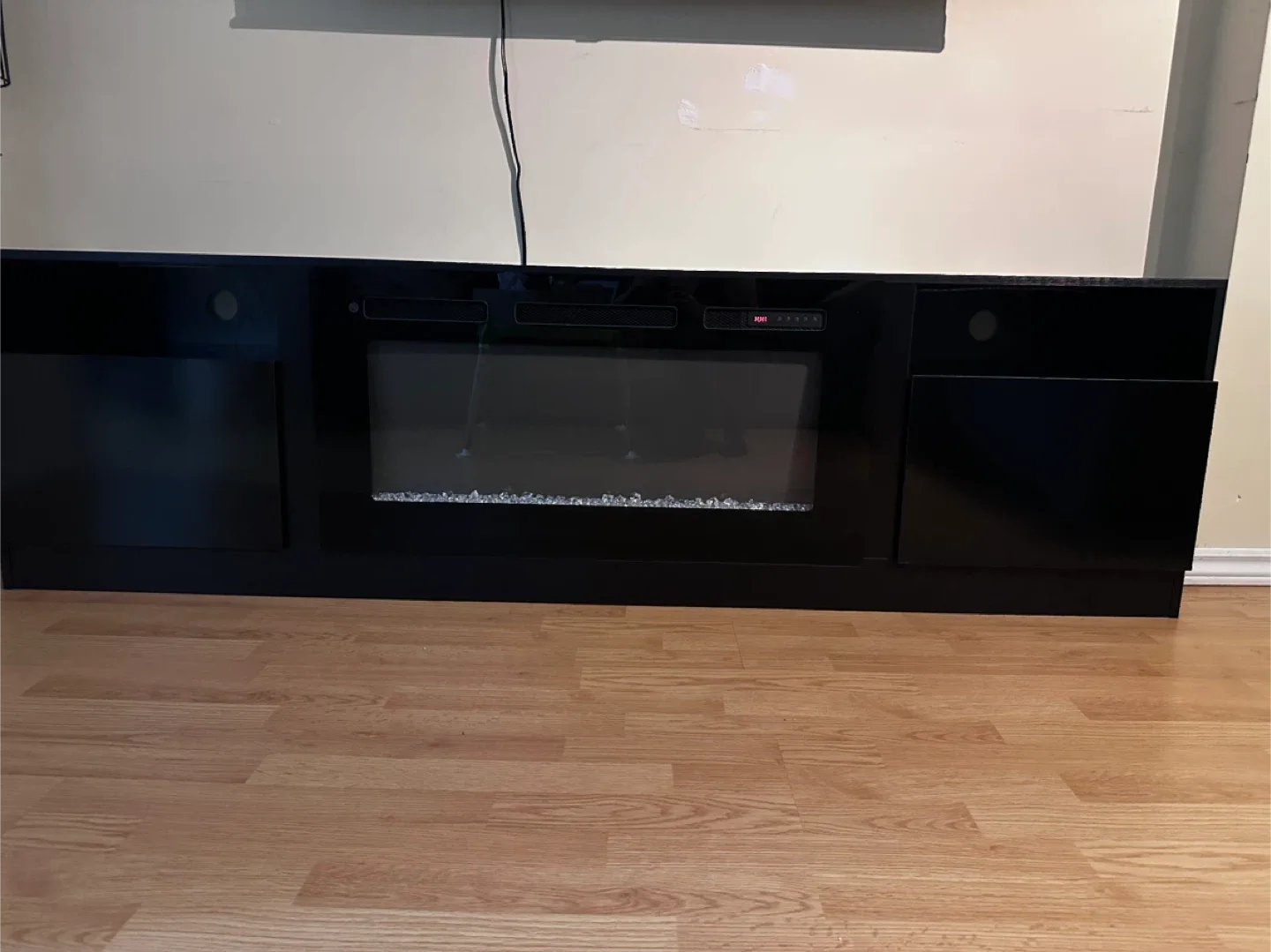 oneinmil 79" Fireplace TV Stand, Black image indicator(2)