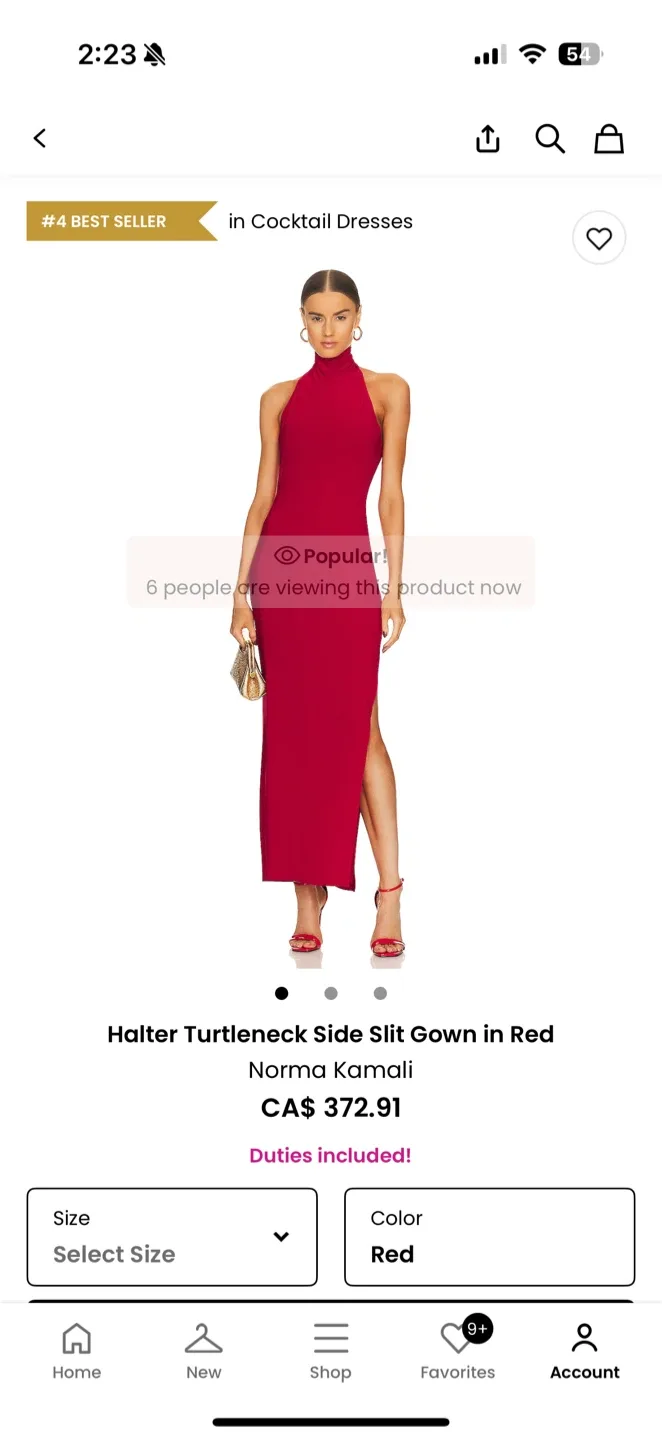 Norma Kamali Halter Gown - Size XS - Red