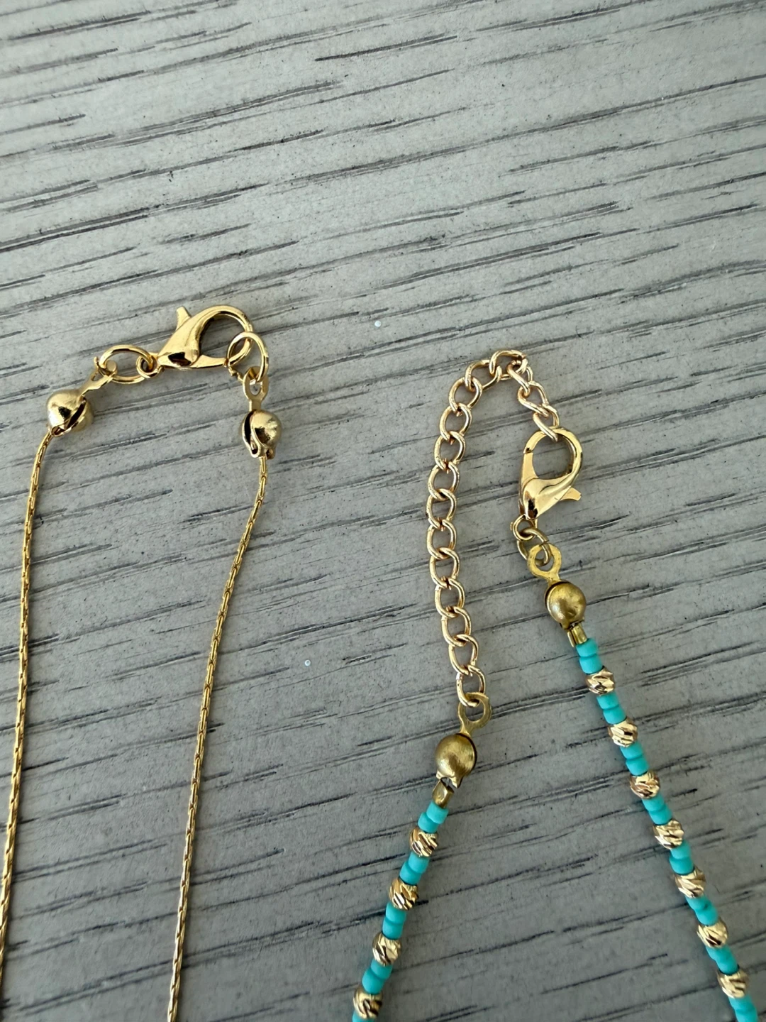 Gold Tone Necklaces - Turquoise & Clover - photo 2