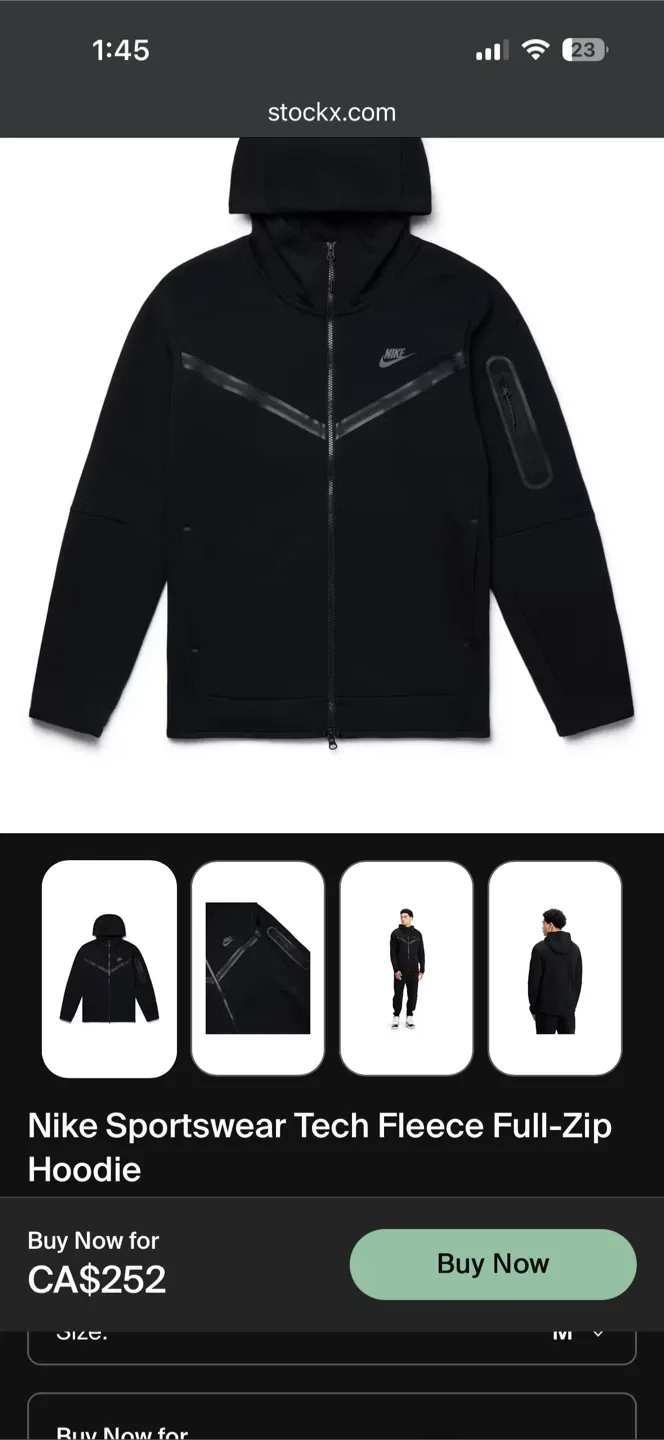 Nike Sportswear Tech Fleece Full-Zip Hoodie - Size M