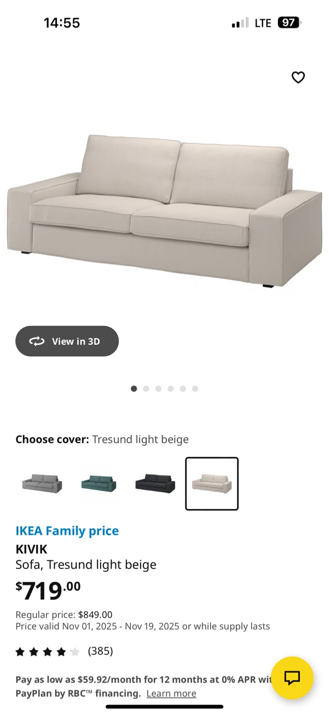 IKEA Kivik Sofa, Tresund Light Beige - photo 2