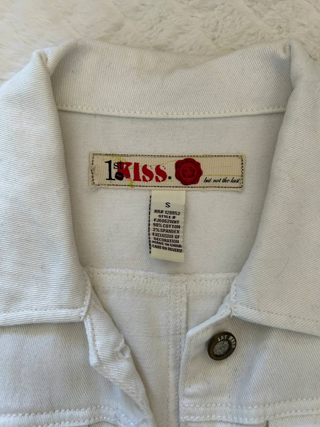 1st Kiss White Denim Jacket - Size S - photo 3