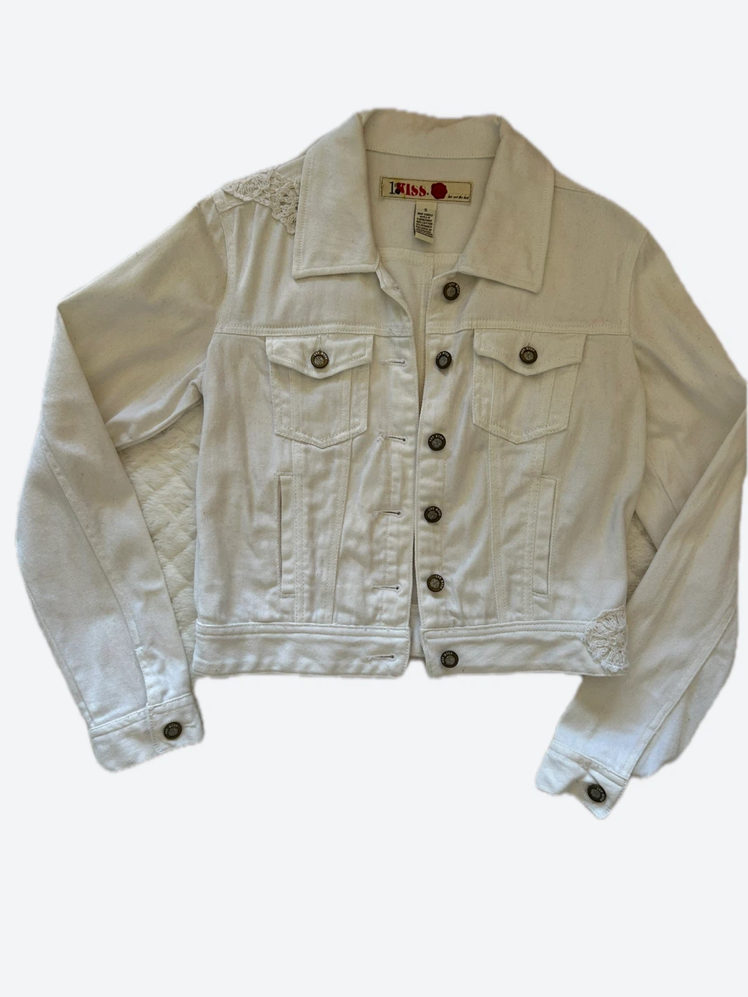 1st Kiss White Denim Jacket - Size S