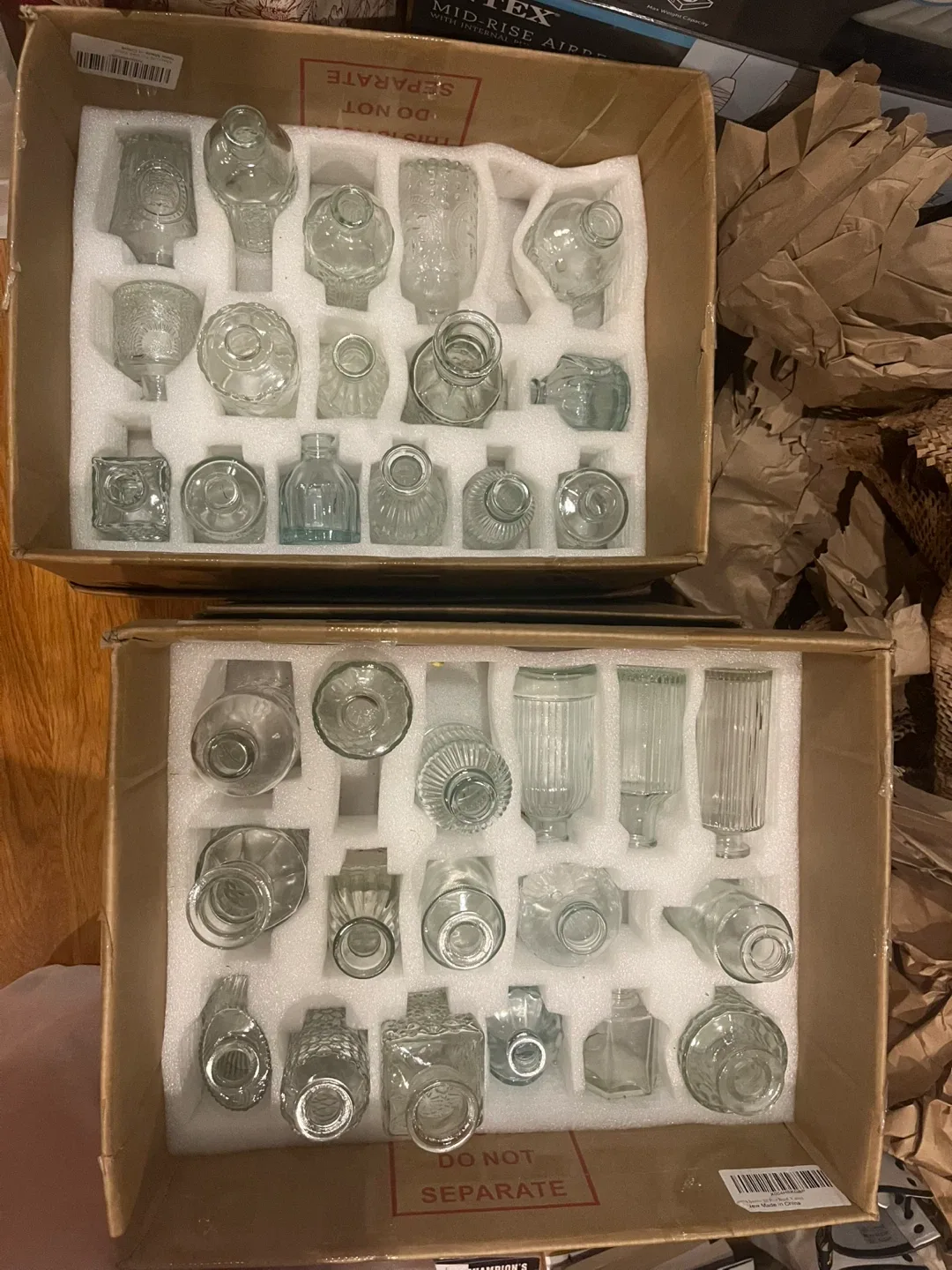 Vintage Style Clear Glass Bud Vases, Home Decor image indicator(8)