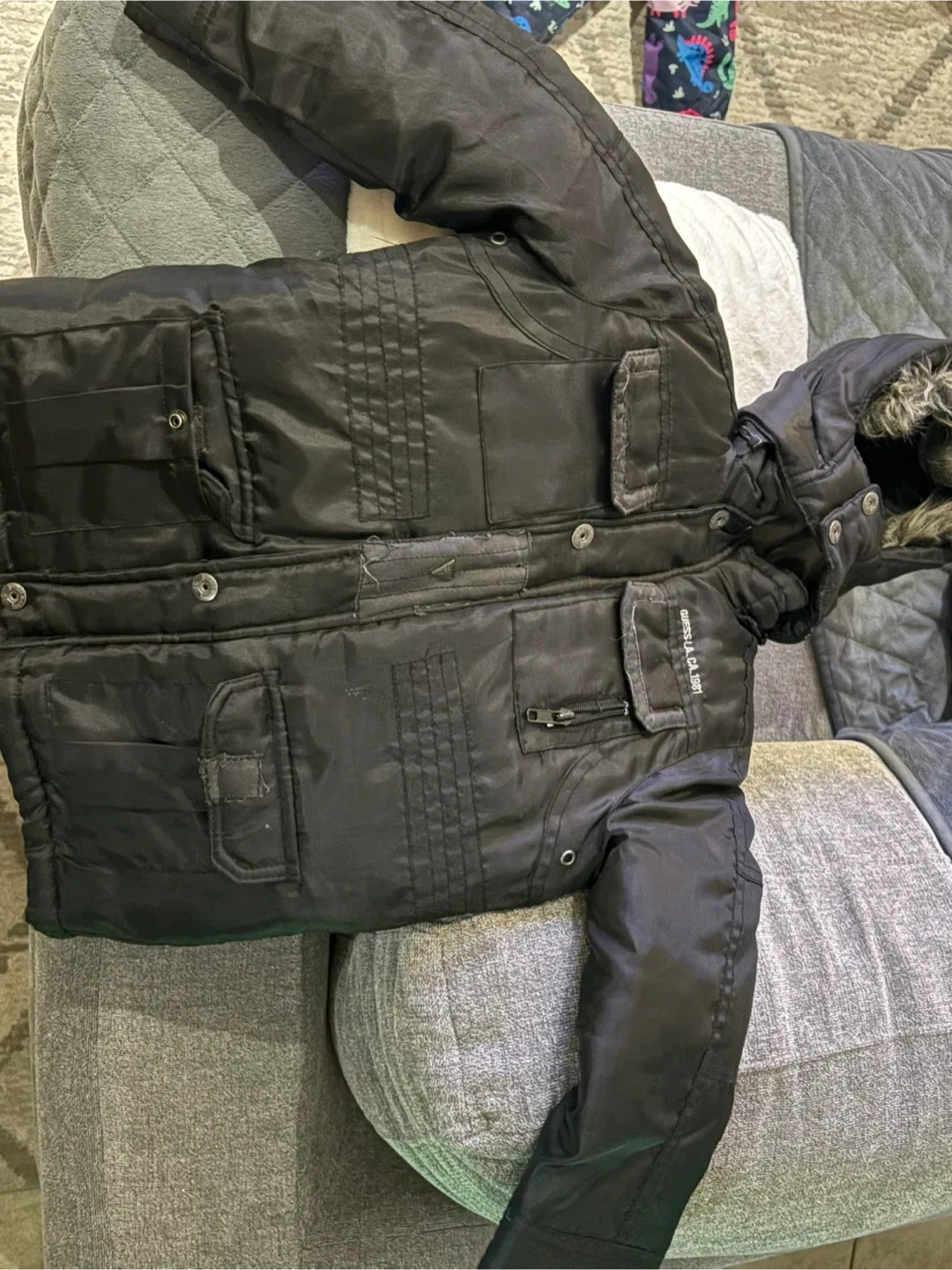 Guess Kids Black Winter Jacket - Size 4T image indicator(3)