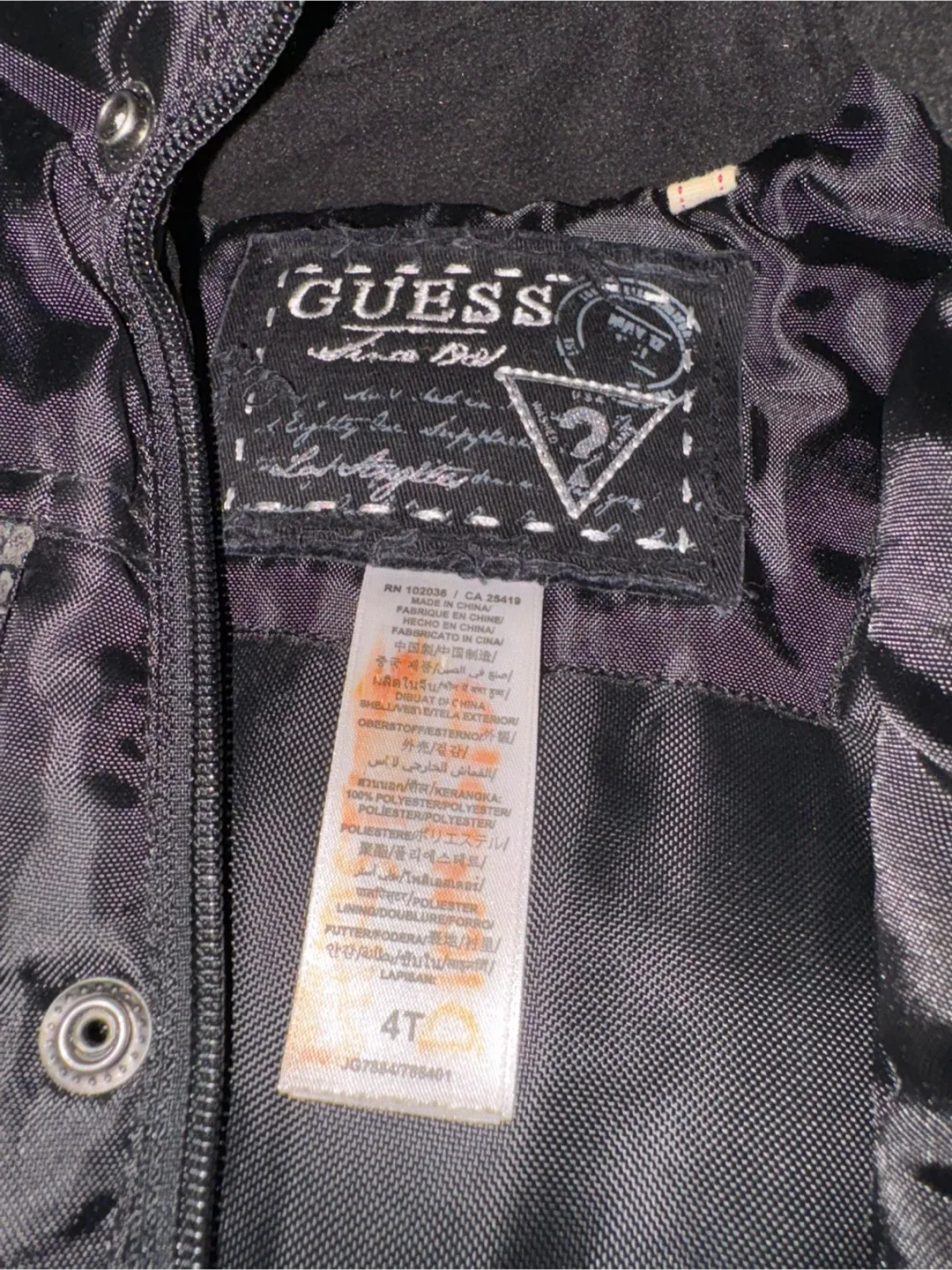 Guess Kids Black Winter Jacket - Size 4T image indicator(4)