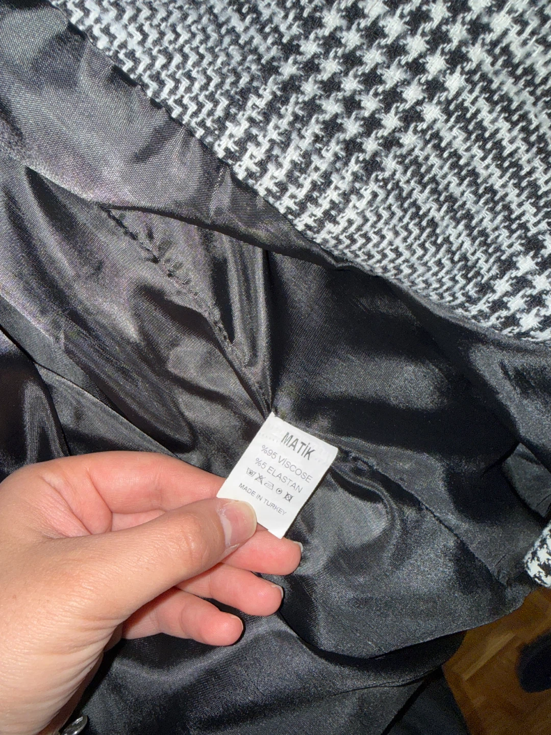 Grey Houndstooth Jacket (EU 46 / Fits Like Large) - photo 3