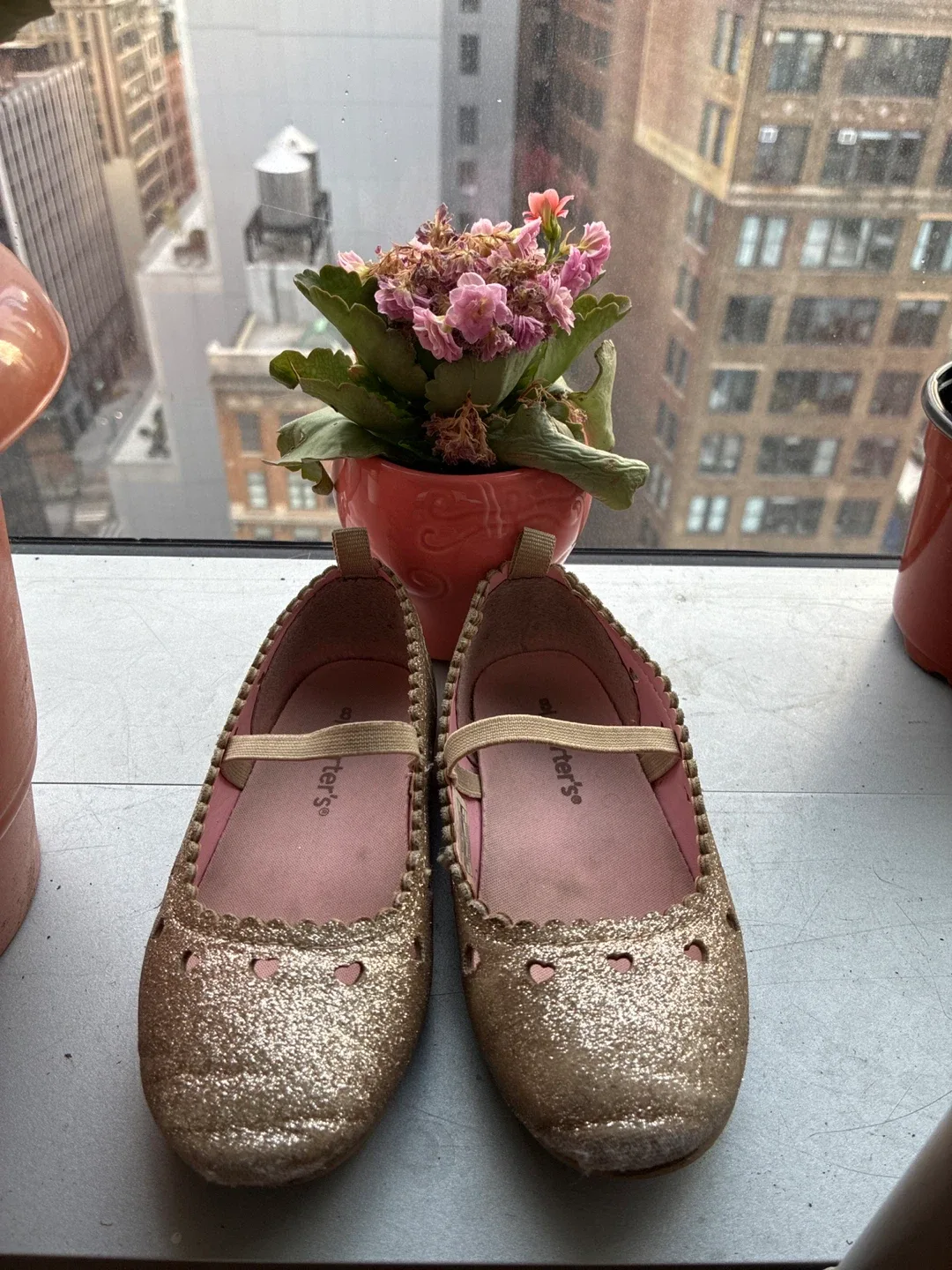 Carter's Gold Glitter Ballet Flats - Size 8 Girls shoes Toddler image indicator(2)