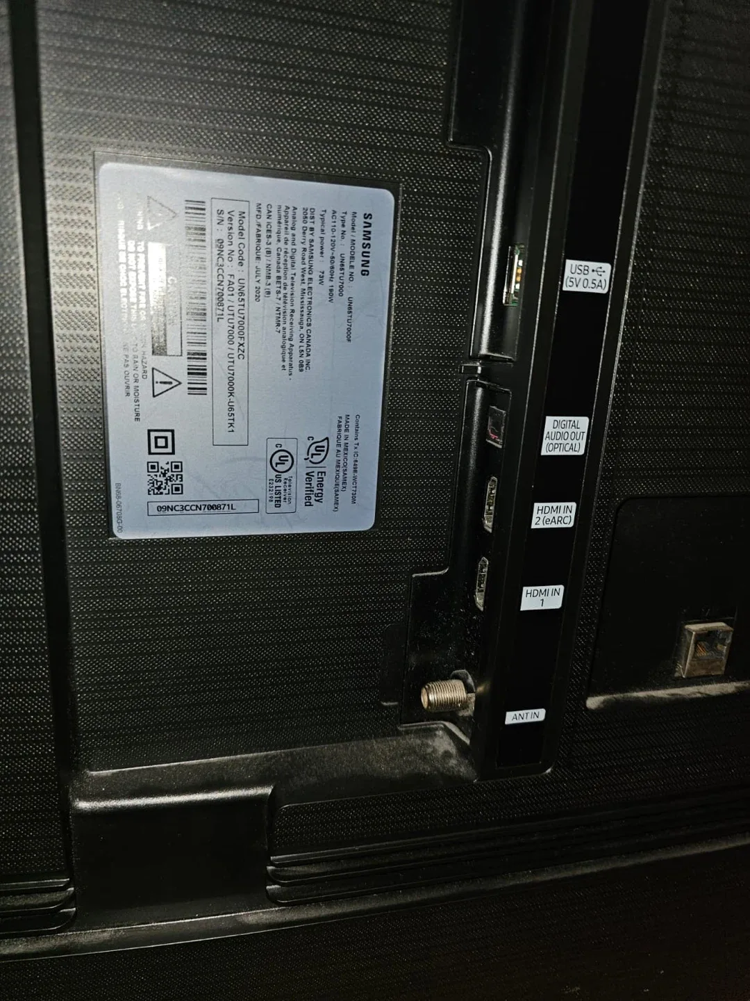 Samsung UN55TU7000FXZC 55" 4K UHD TV image indicator(5)