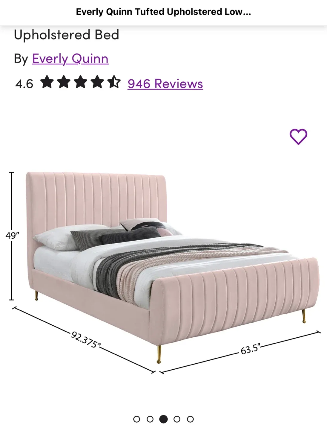 Everly Quinn Tufted Upholstered Low Platform Bed image indicator(2)