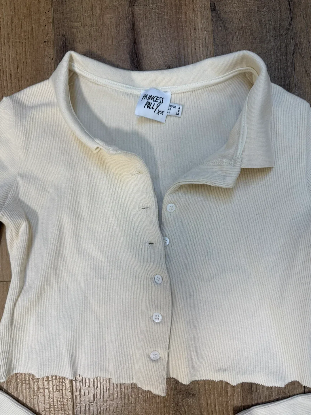 Princess Polly Cream Cardigan - Size 2 image indicator(2)