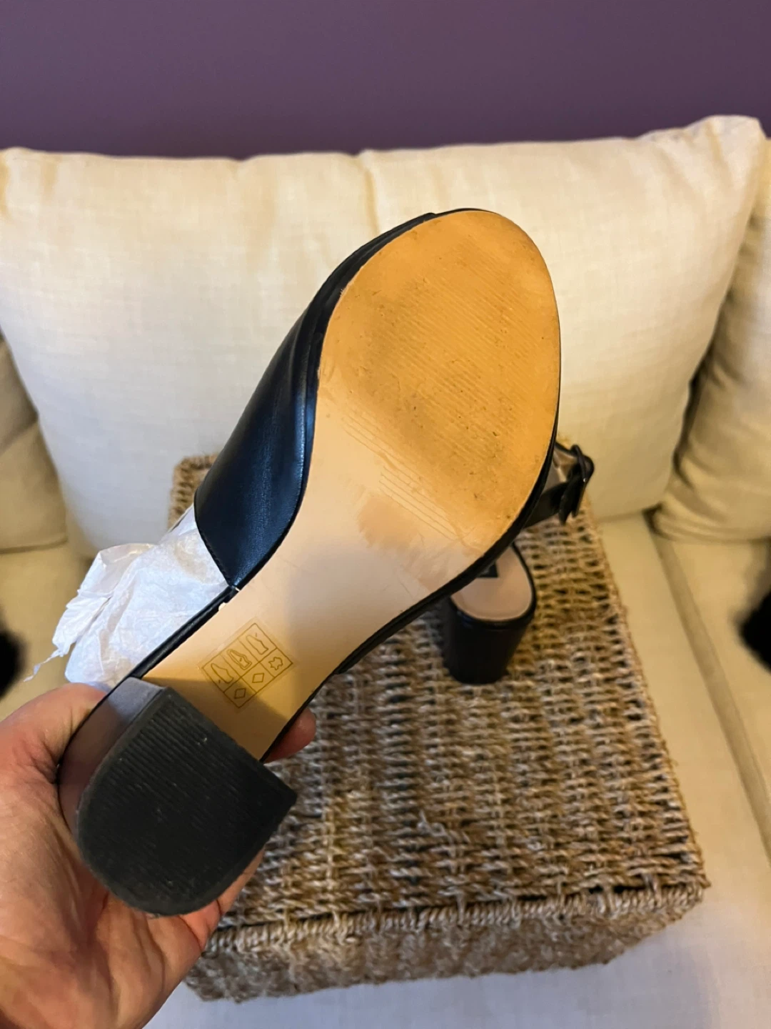 Town Shoes Black Heeled Sandals, Size 8 - photo 4