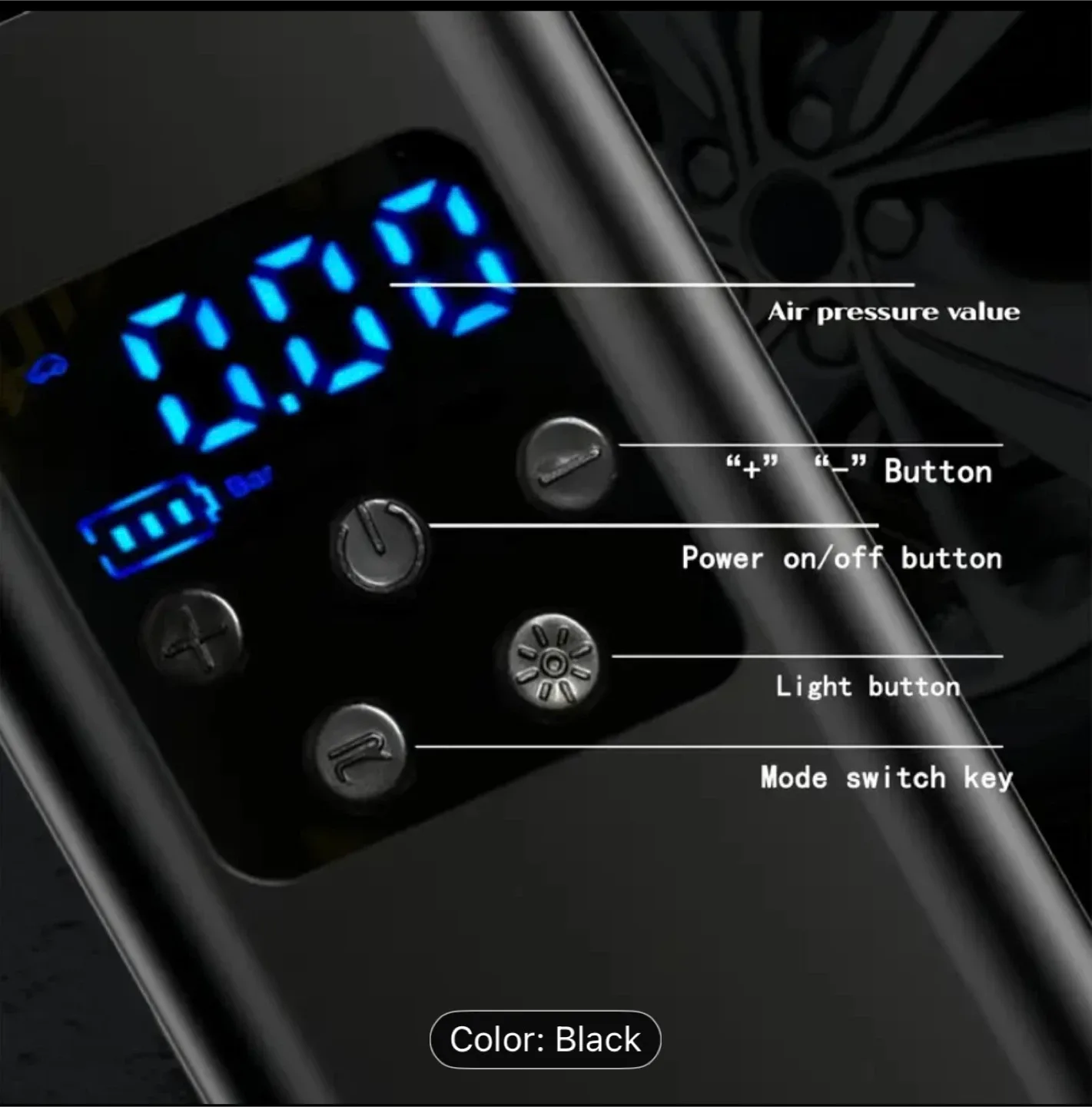 Portable Air Compressor Pump - Black image indicator(3)