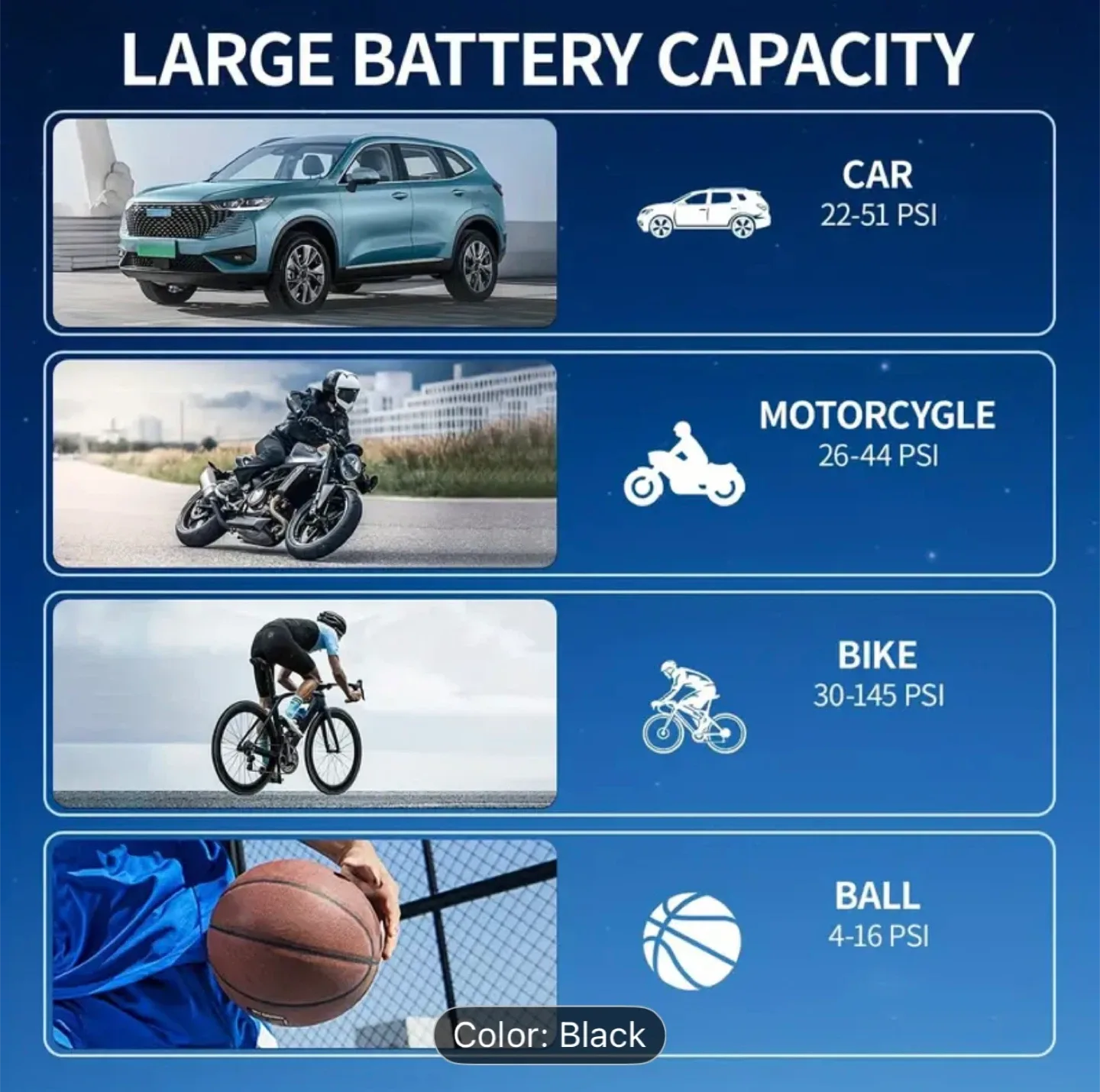 Portable Air Compressor Pump - Black image indicator(2)