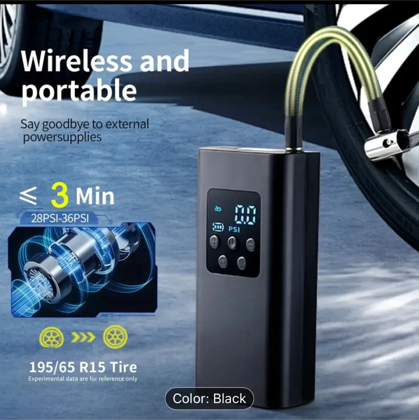 Portable Air Compressor Pump - Black image indicator(5)