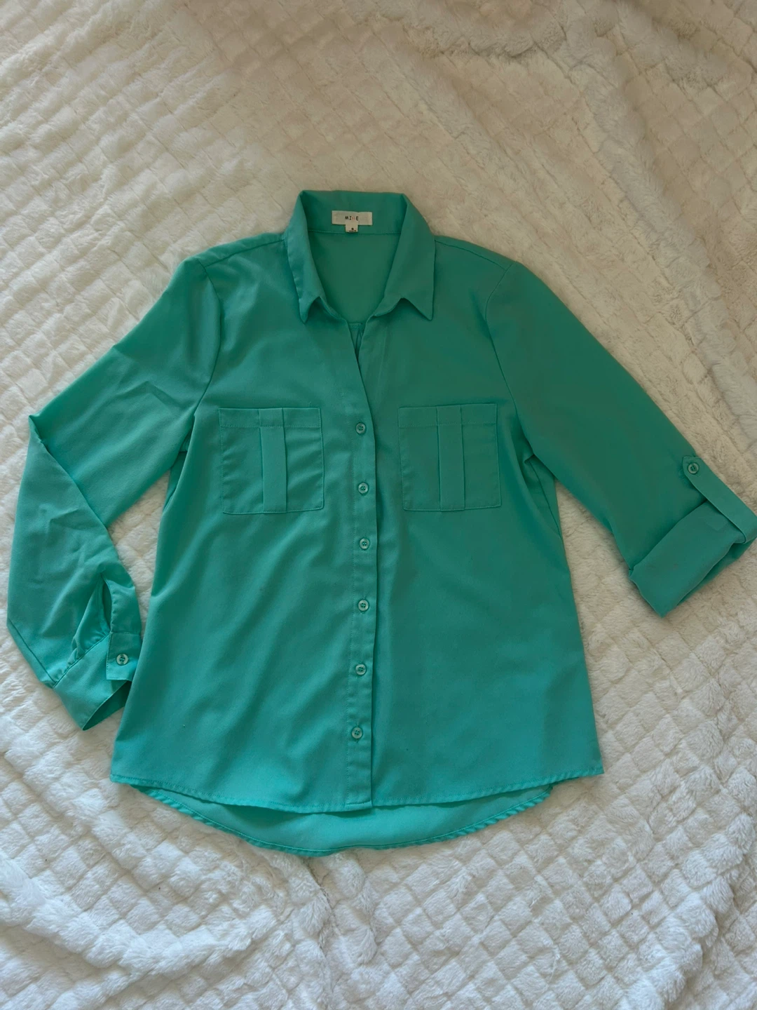MINE Turquoise Blouse - Size Small