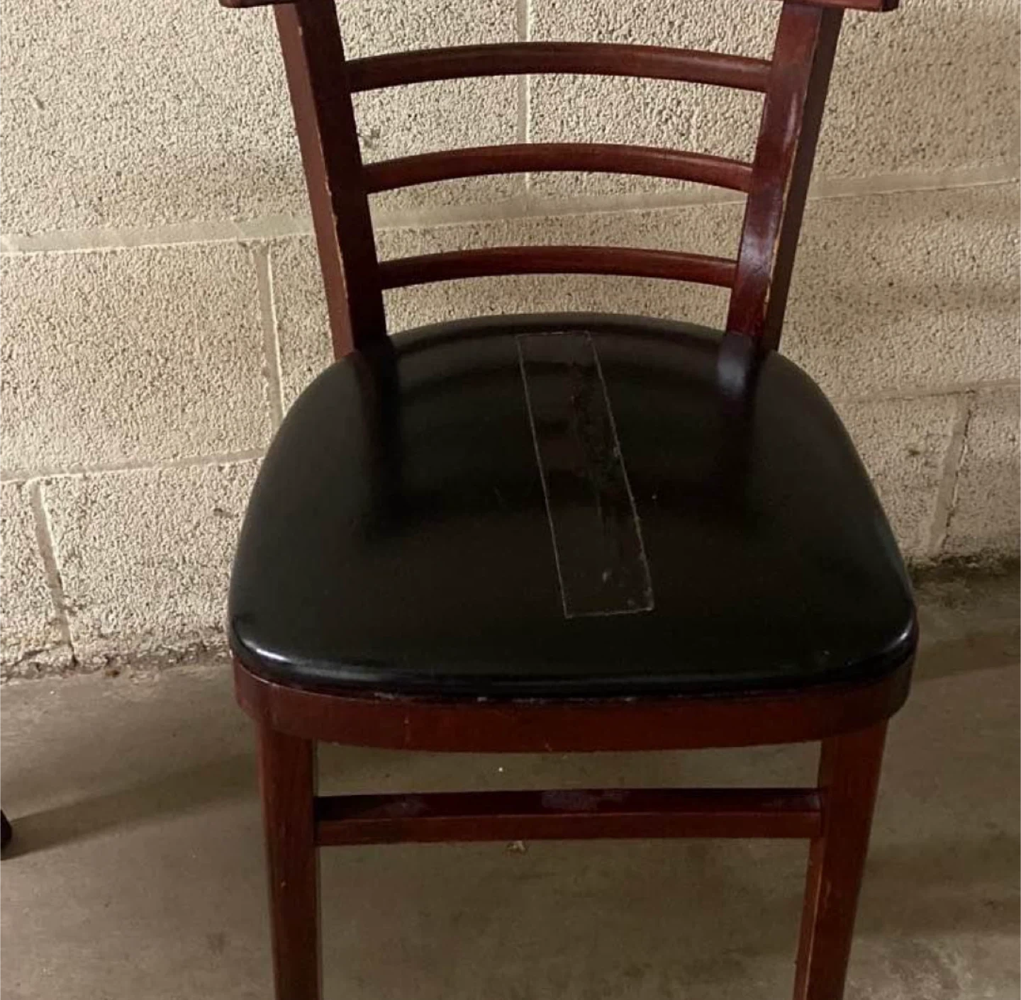 7 Wooden Chair with Black Seat