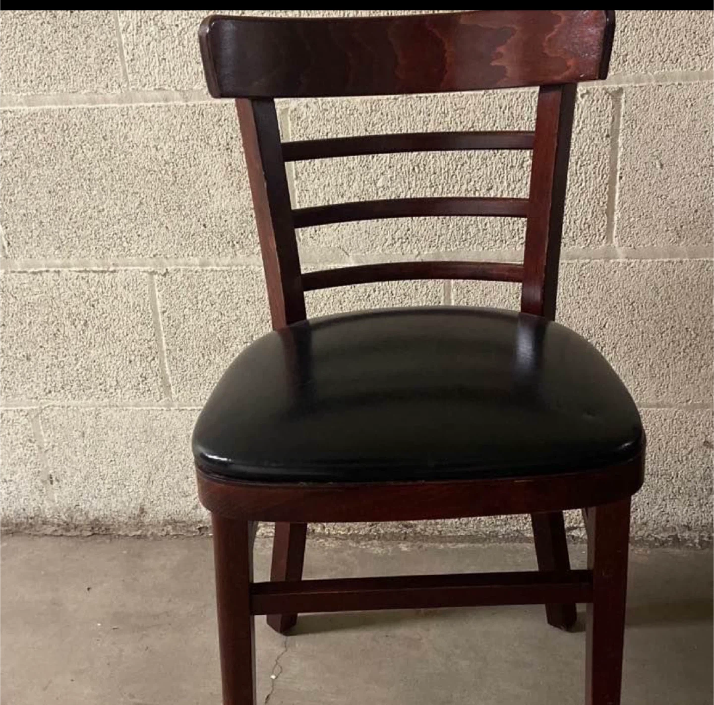 7 Wooden Chair with Black Seat - photo 2