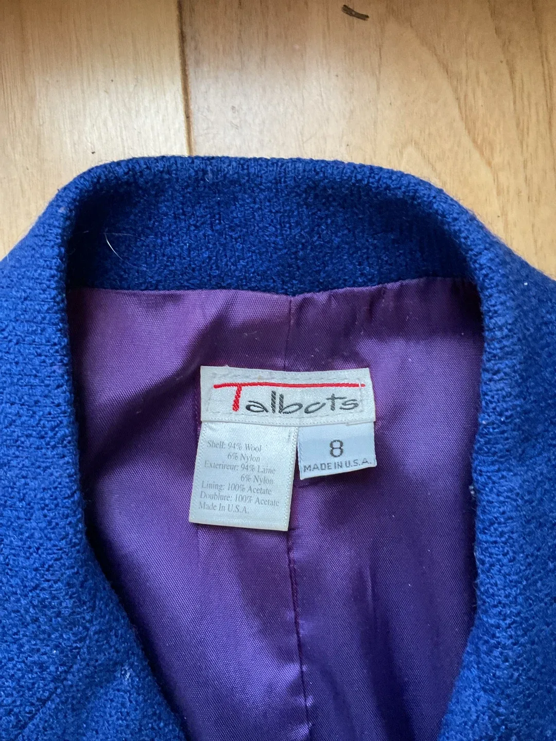 Talbots Blue Wool Blend Skirt Suit - Size 8 image indicator(2)