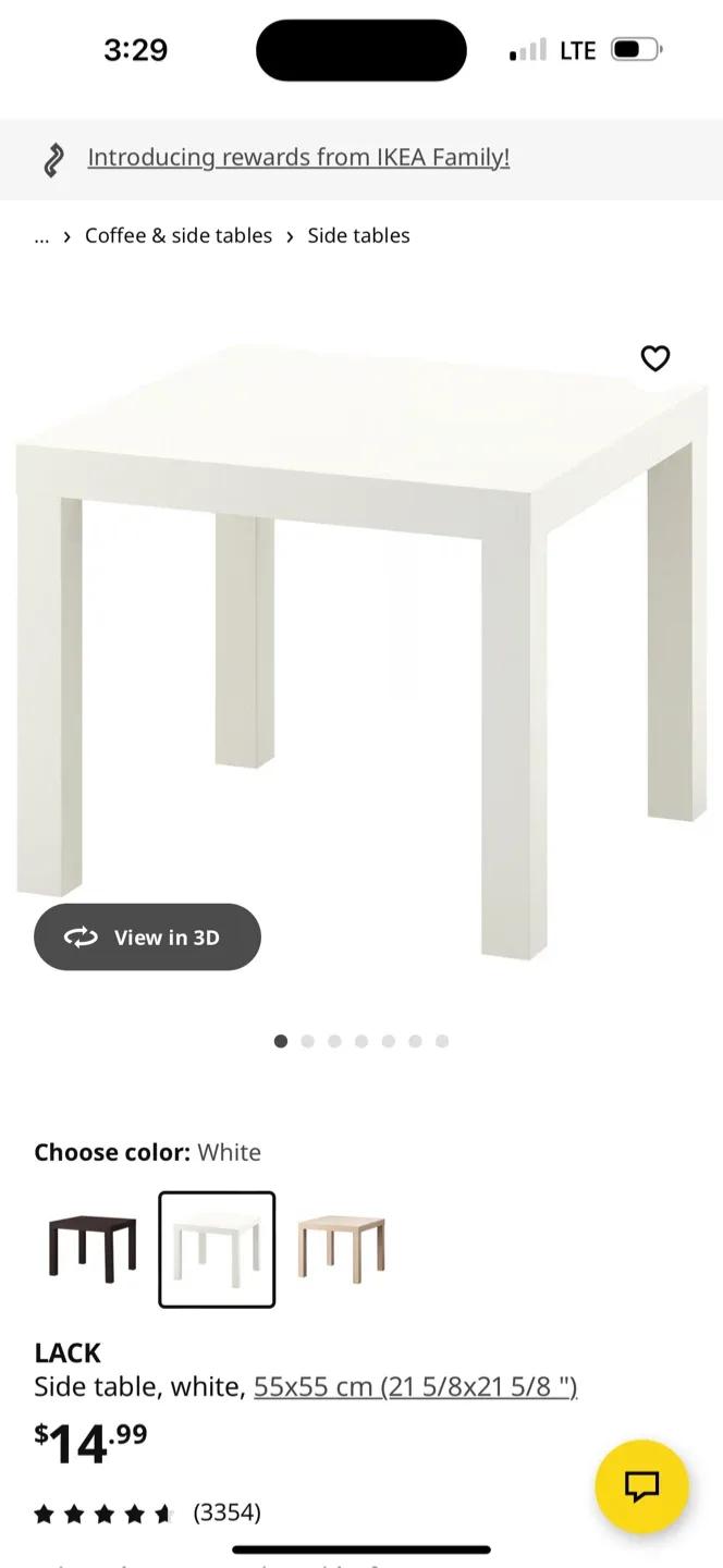 Ikea LACK White Side Table - 55x55 cm image indicator(6)