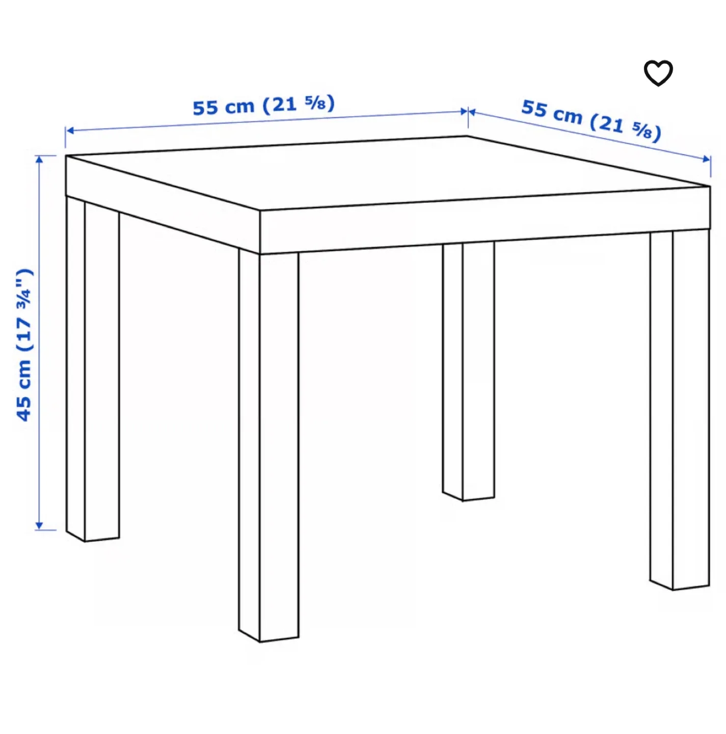 Ikea LACK White Side Table - 55x55 cm image indicator(5)