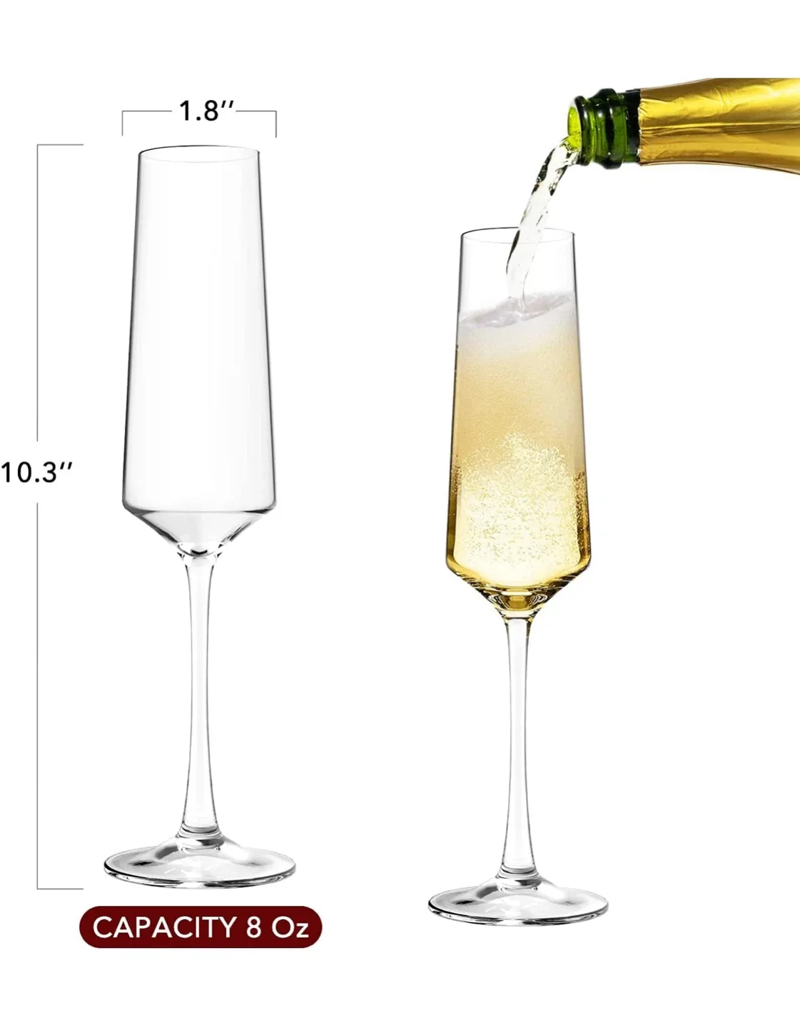 Premium Glassware set, 6 Champagne flutes, Excellent condition image indicator(4)