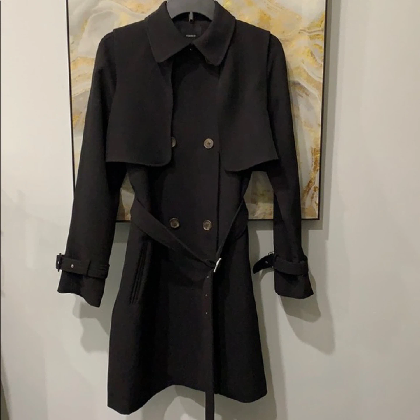 Forever 21 Black Trench Coat - Size S F21