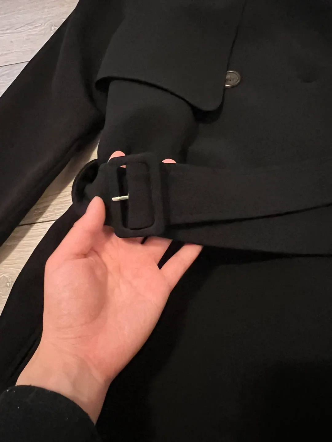 Forever 21 Black Trench Coat - Size S F21 image indicator(4)