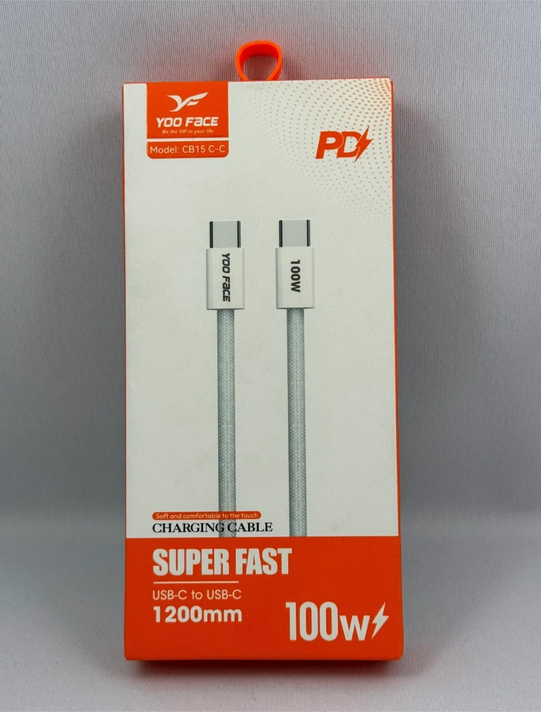 New Yoo Face USB-C to USB-C 100W Charging Cable image indicator(4)