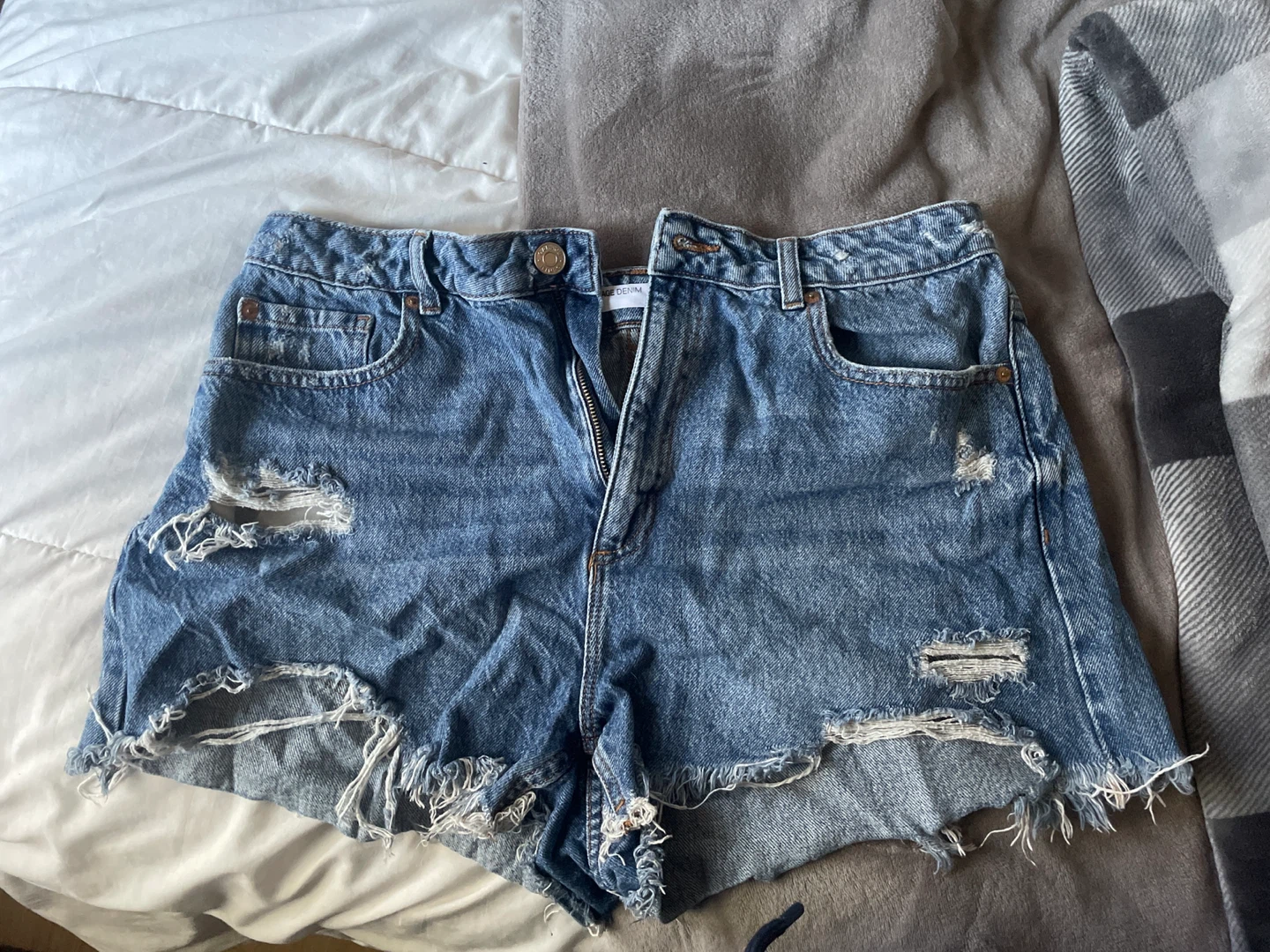 Garage Denim Festival Ripped Shorts - Size 13