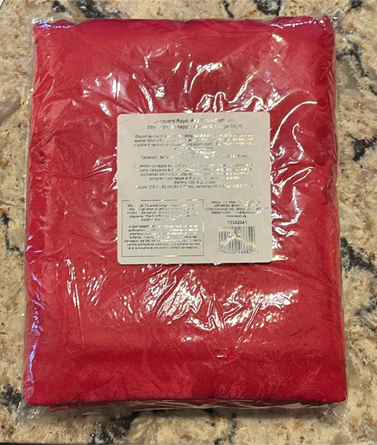 Jacquard Royal Red Tablecloth 84" x 84"