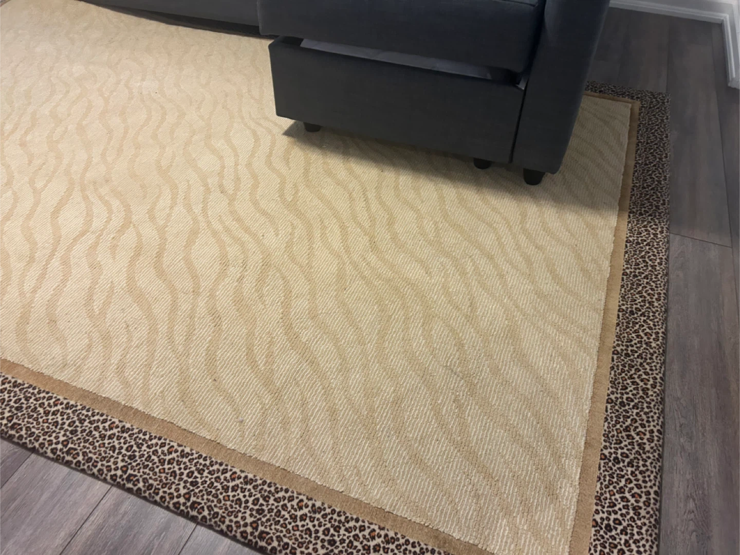 Area Rug - Beige with Leopard Print Border - photo 2