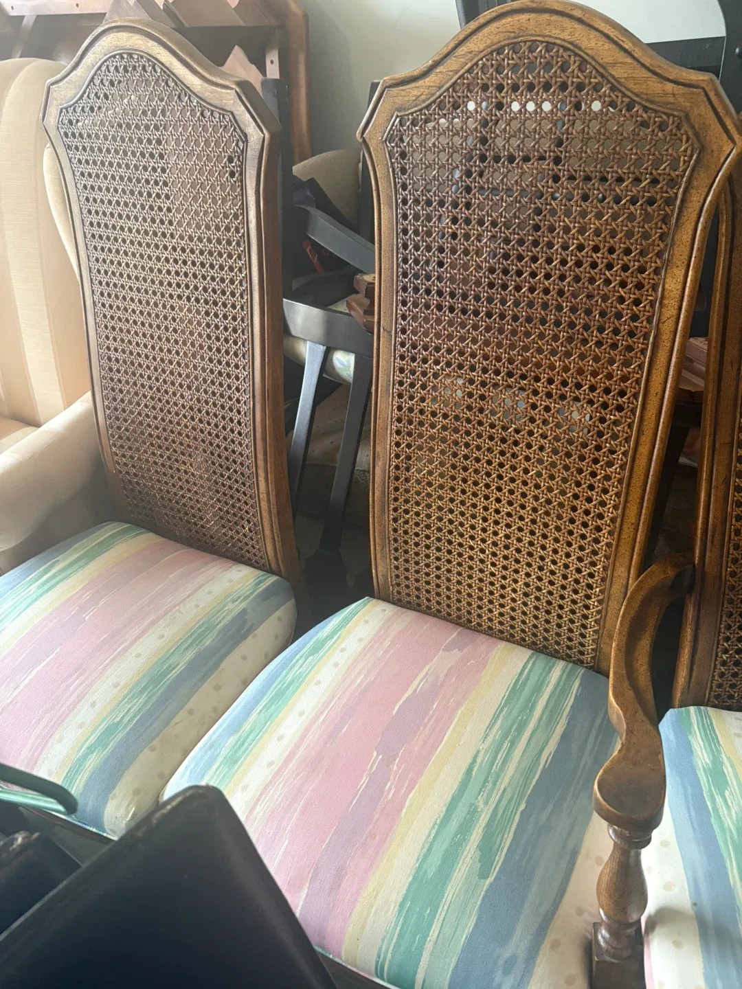 Vintage Wicker Back 6 Dining Chairs image indicator(3)