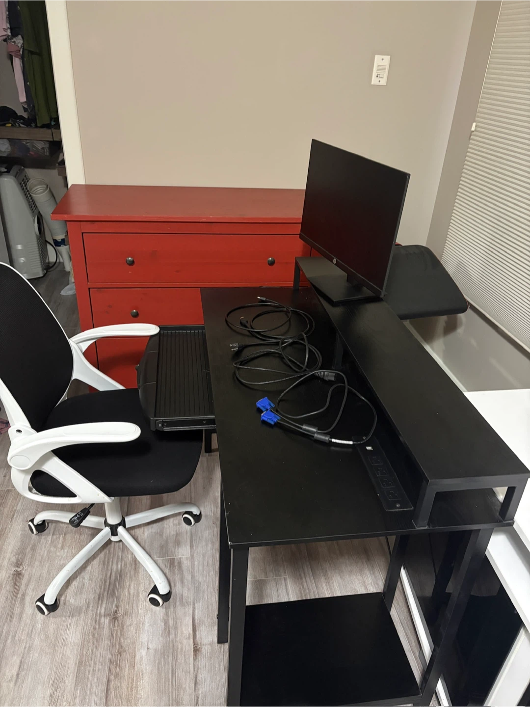Black Computer Desk with Chair - photo 2