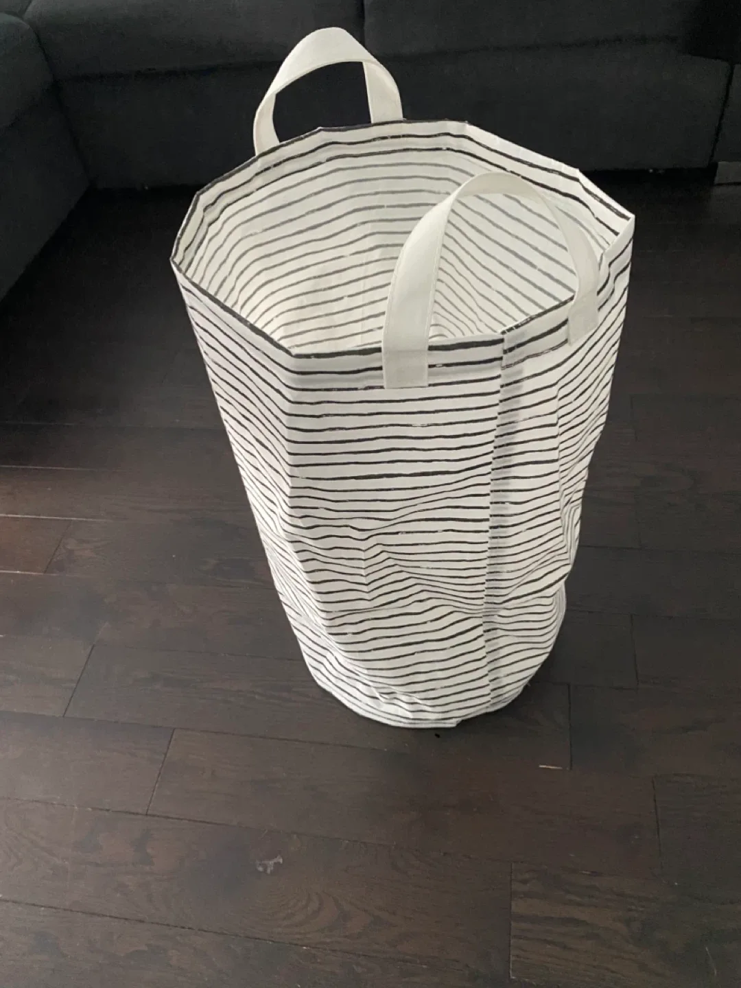 Striped Fabric Storage Basket thumbnail