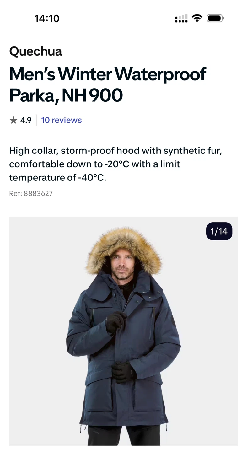 Quechua Men's Winter Waterproof Parka - 2XL - photo 3