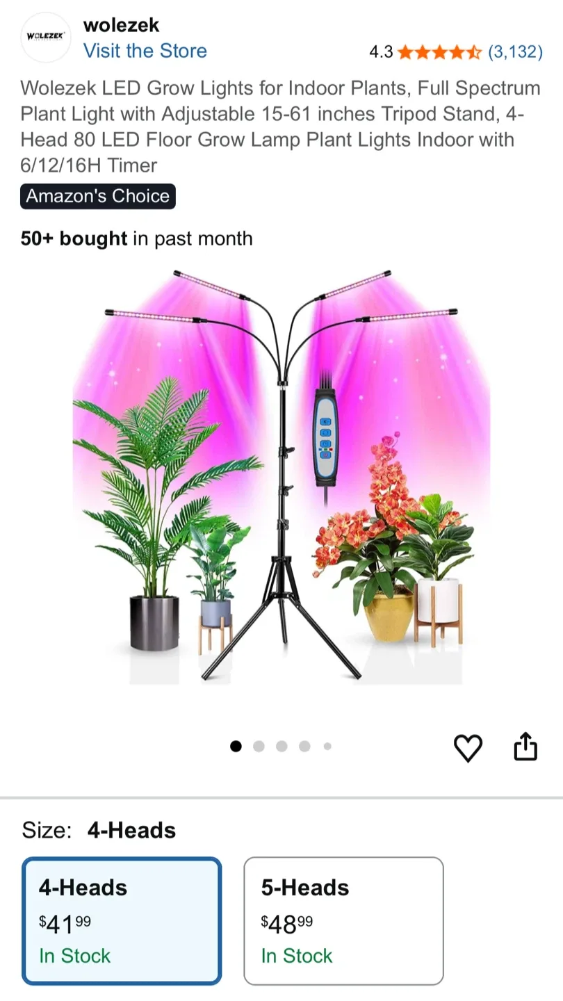 LED Grow Light with Tripod Stand & 2 Pots image indicator(6)