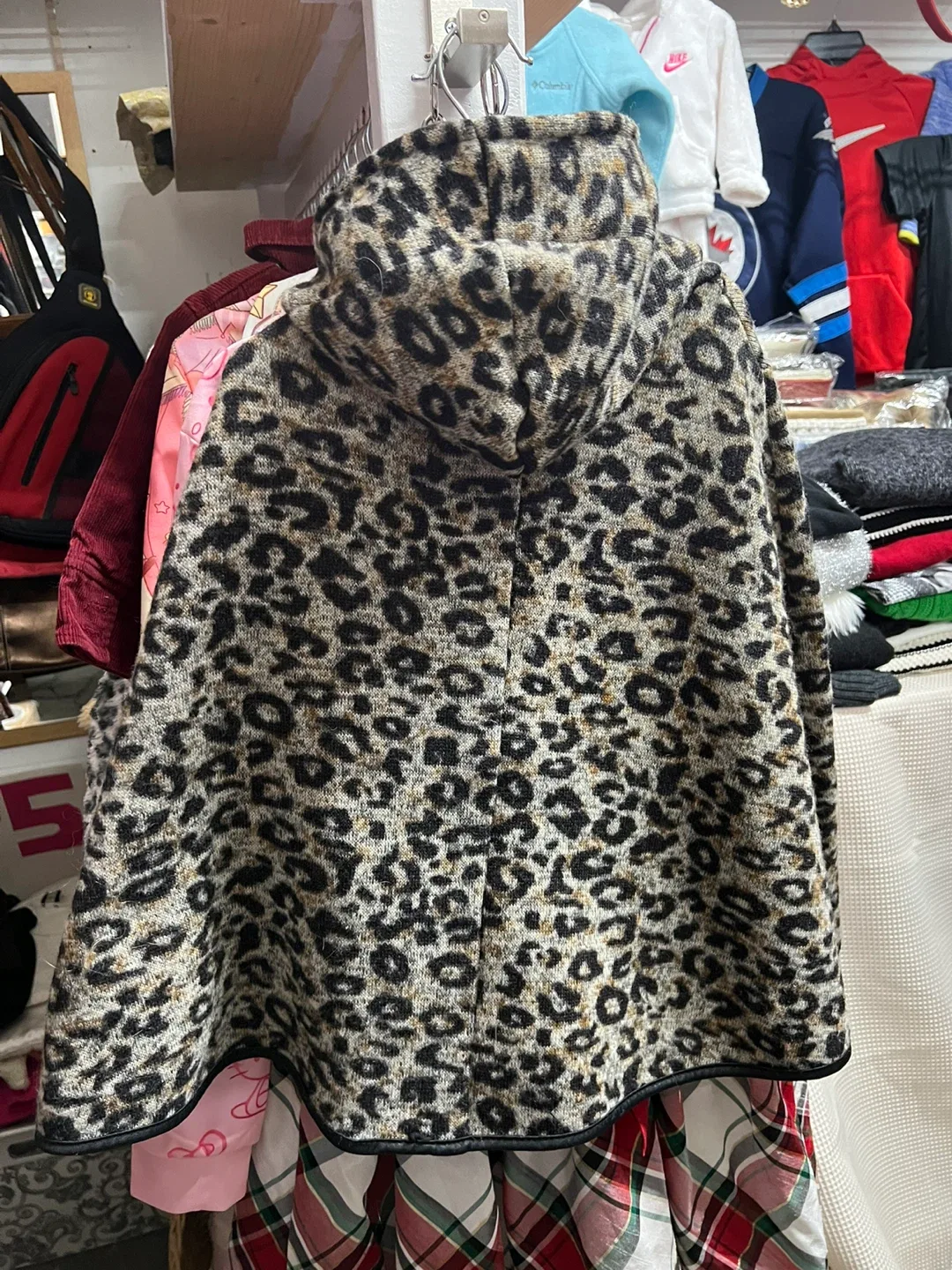 Leopard Print Hooded Poncho for kids image indicator(2)