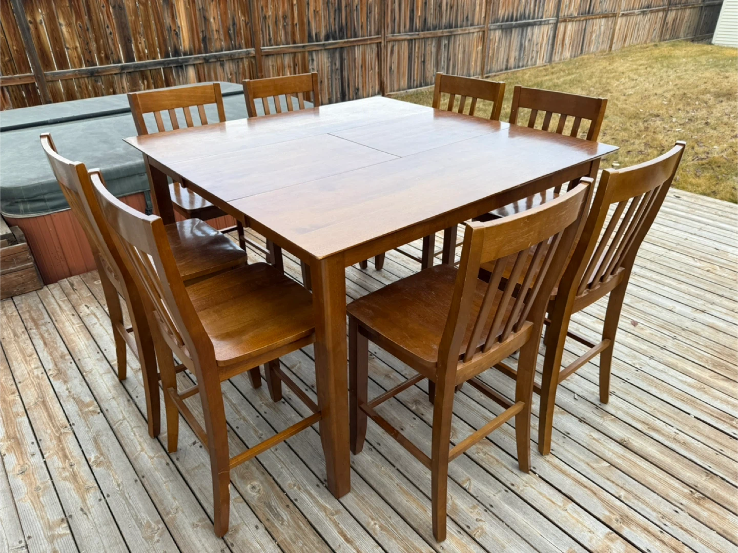 Wooden Dining Table with 8 Chairs