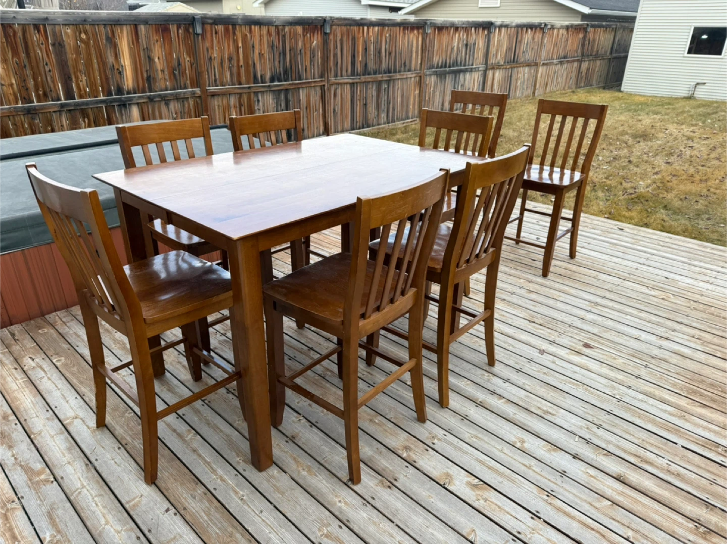 Wooden Dining Table with 8 Chairs - photo 2