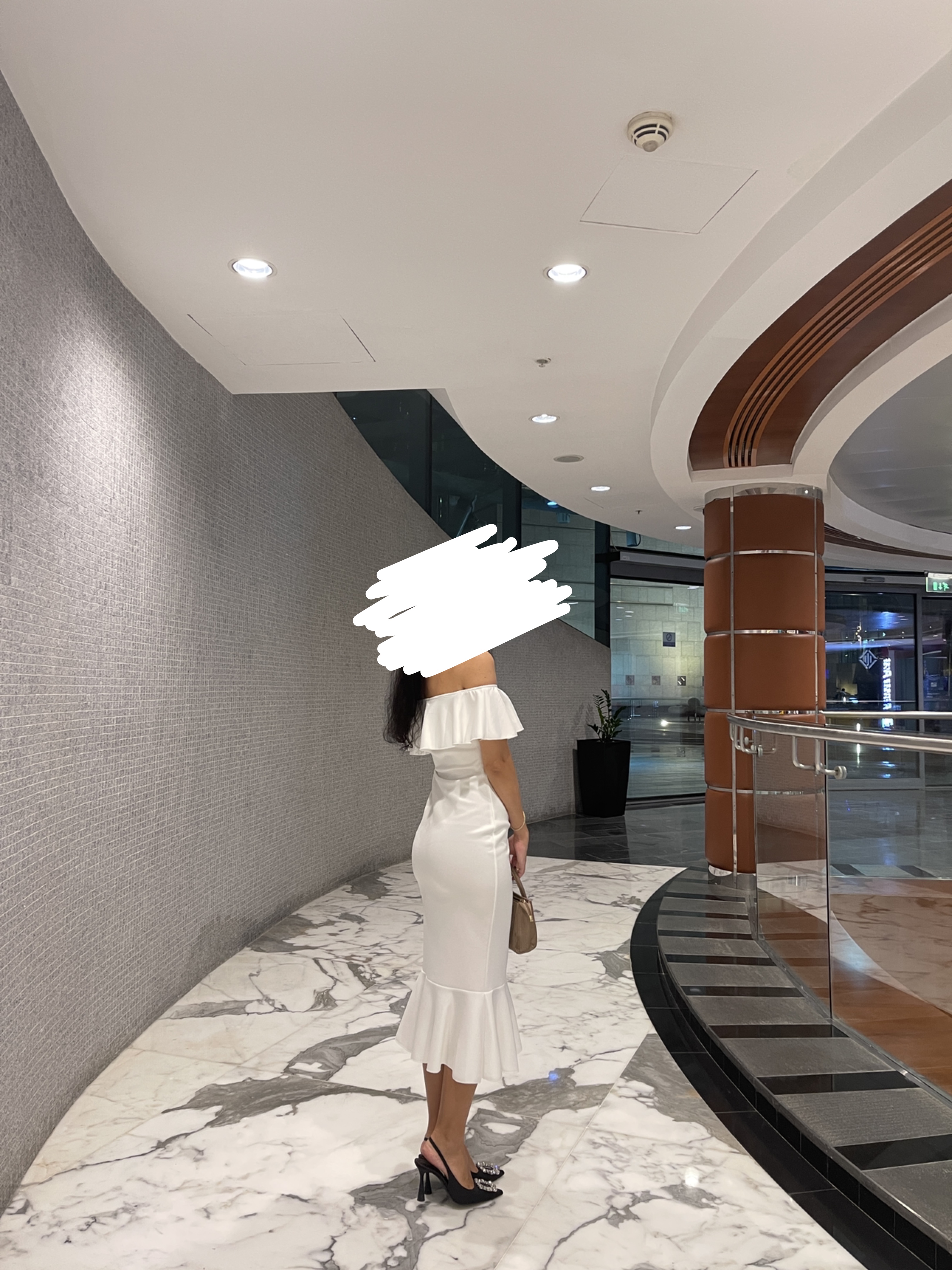 White Off-the-Shoulder Midi Dress - photo 2