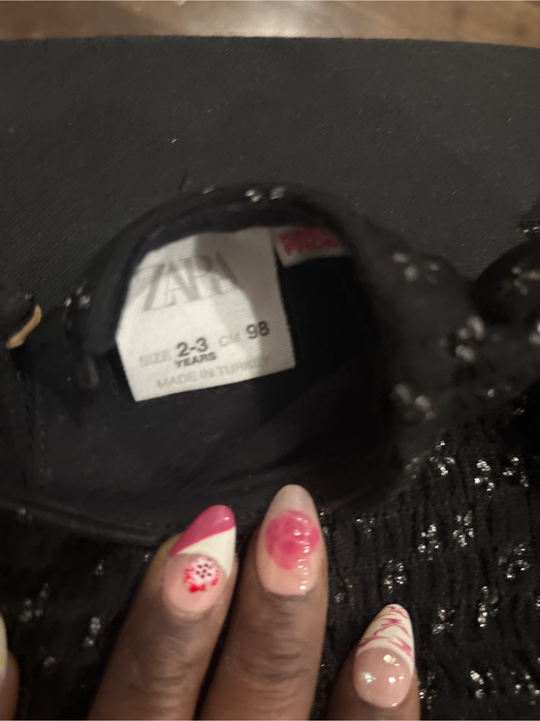 Zara Girls Black Floral Dress Size 2-3 Years - photo 2