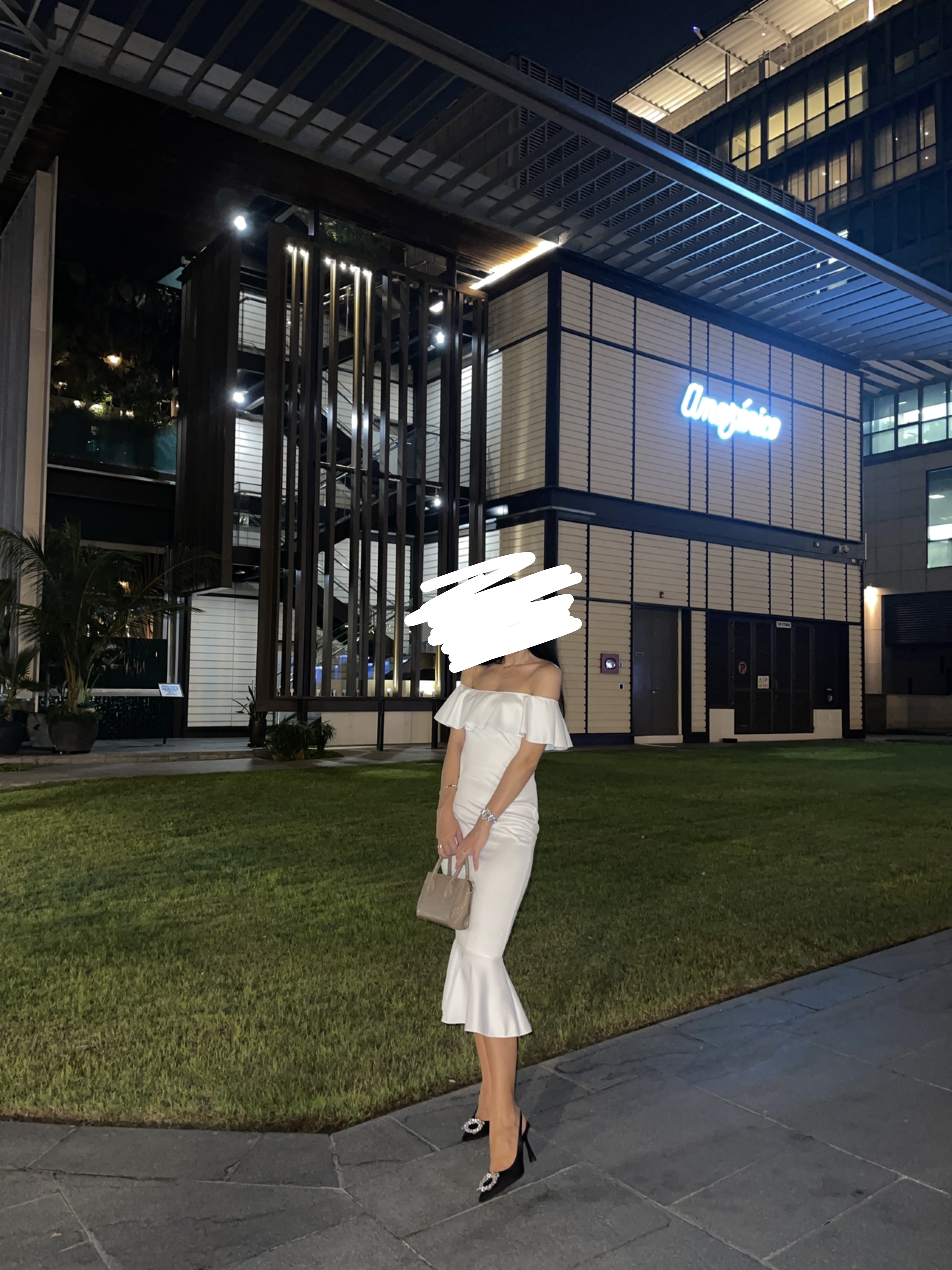 White Off-the-Shoulder Midi Dress - photo 3