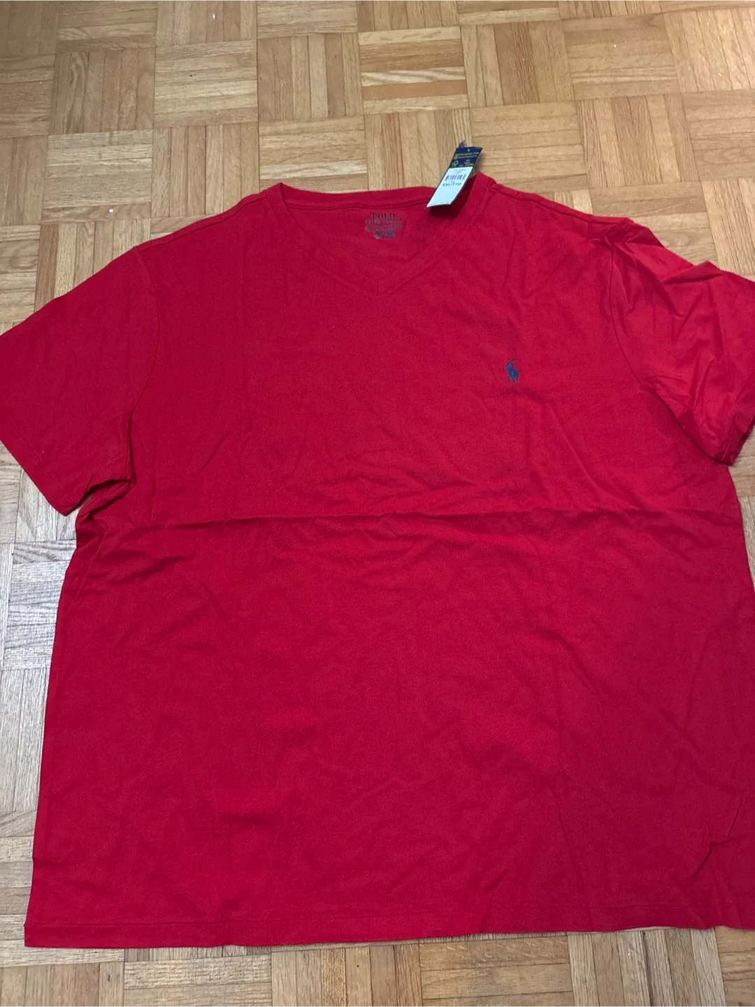 Polo Ralph Lauren Red V-Neck T-Shirt XXL