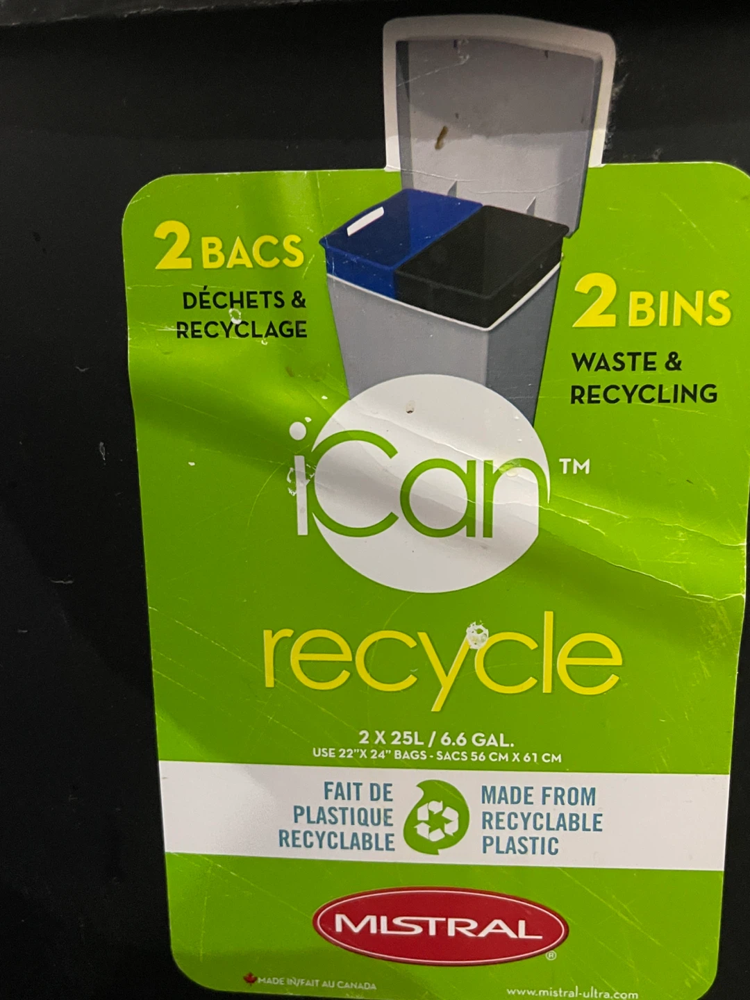 iCan Recycle Mistral 2 Bins Waste & Recycling